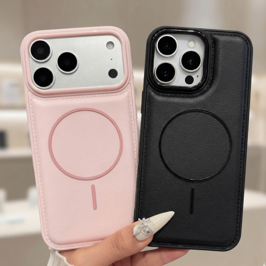 Ốp Lưng iPhone Giả Da Cao Cấp Chống Trầy Camera - vòng Từ Tính