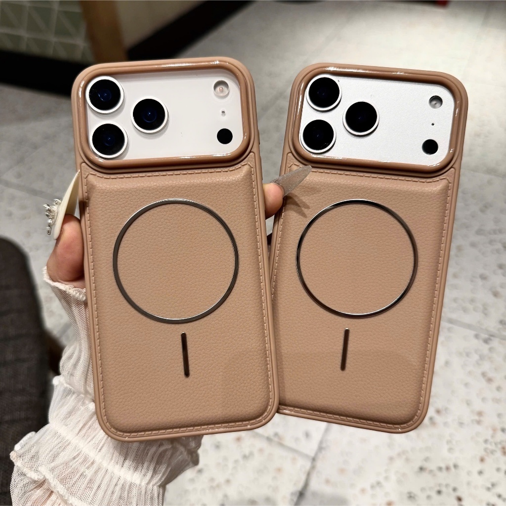 Ốp Lưng iPhone Giả Da Cao Cấp Chống Trầy Camera - vòng Từ Tính