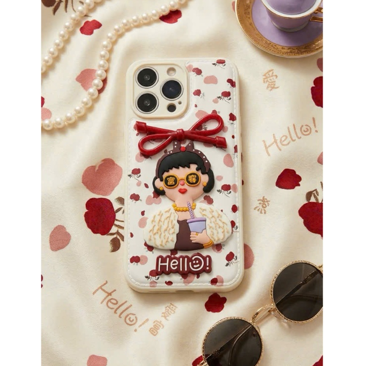 Ốp Lưng Iphone Tiểu Thư Trà Sữa - Siêu Cute, hot trend