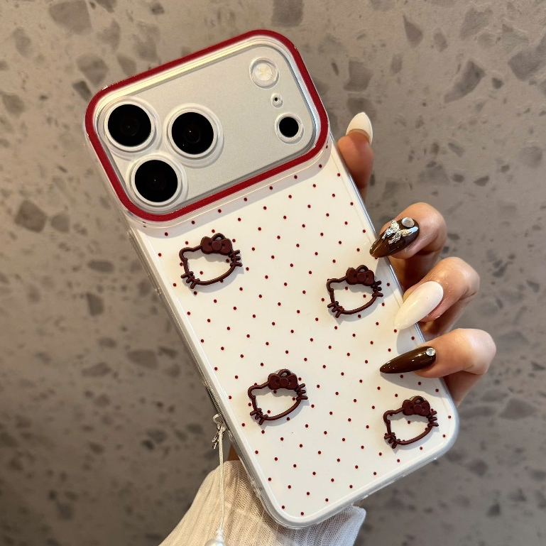 ỐP LƯNG IPHONE - CHẤM BI KITTY XINH