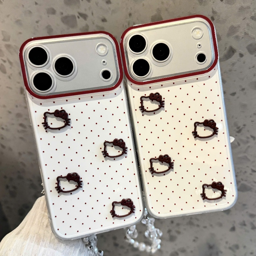 ỐP LƯNG IPHONE - CHẤM BI KITTY XINH