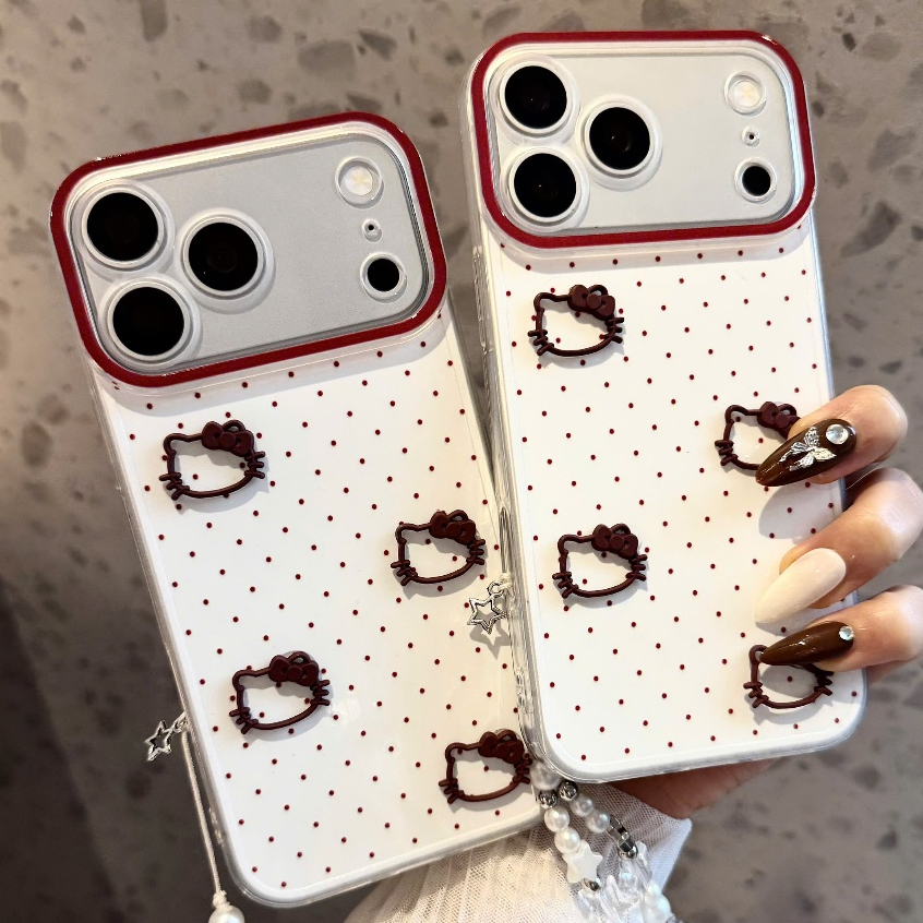 ỐP LƯNG IPHONE - CHẤM BI KITTY XINH