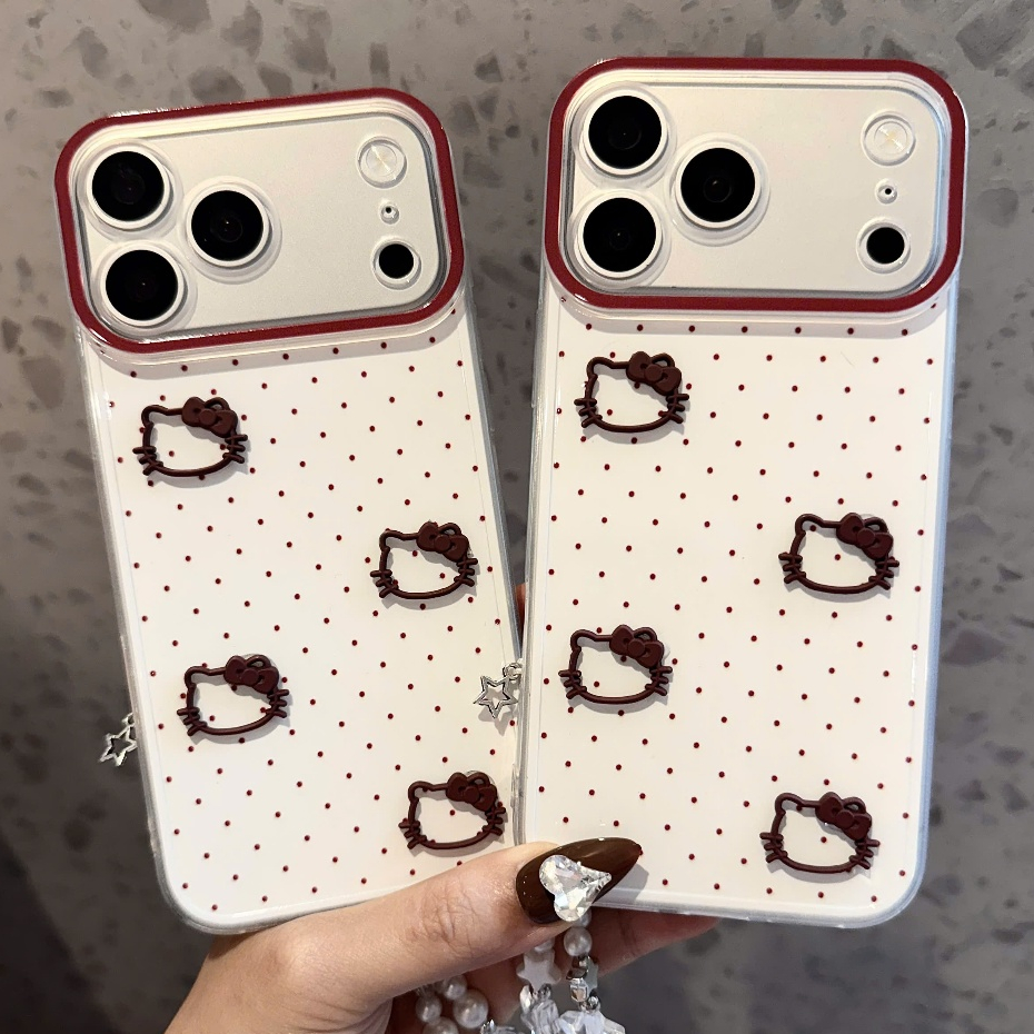 ỐP LƯNG IPHONE - CHẤM BI KITTY XINH