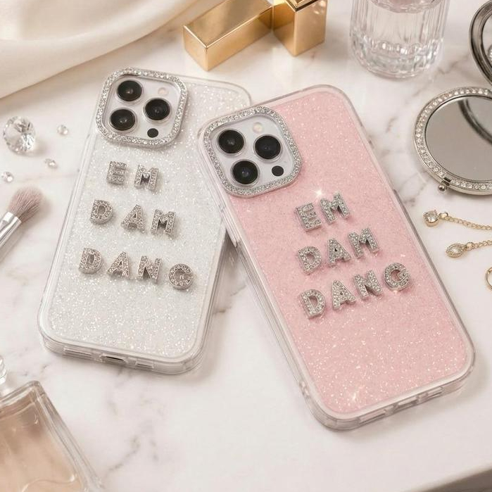 Ốp Lưng Iphone Đính Đá Chữ Lấp Lánh - Quyến Rũ Cho Phái Đẹp -