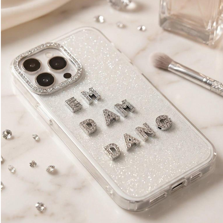 Ốp Lưng Iphone Đính Đá Chữ Lấp Lánh - Quyến Rũ Cho Phái Đẹp -