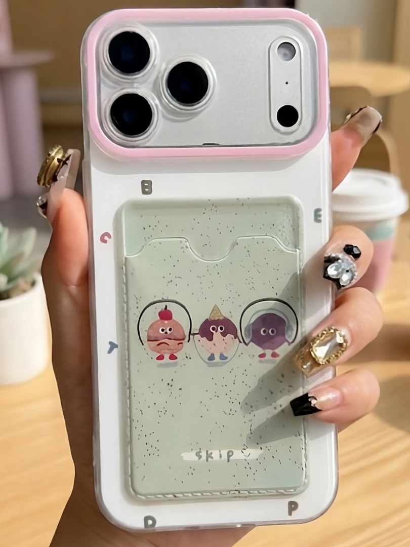 Ốp Lưng Cute Card Holder – Ốp Lưng Kèm Ngăn Đựng Thẻ Trend 2026 (Tặng kèm 1 bộ charm)