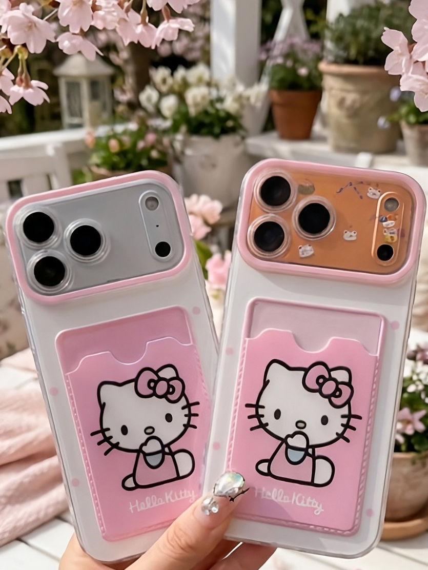 Ốp Lưng Cute Card Holder – Ốp Lưng Kèm Ngăn Đựng Thẻ Trend 2026 (Tặng kèm 1 bộ charm)