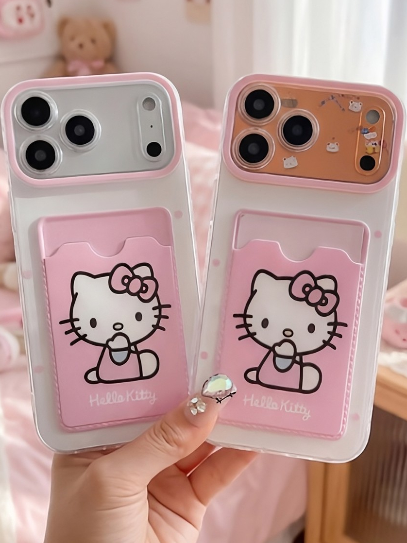 Ốp Lưng Cute Card Holder – Ốp Lưng Kèm Ngăn Đựng Thẻ Trend 2026 (Tặng kèm 1 bộ charm)