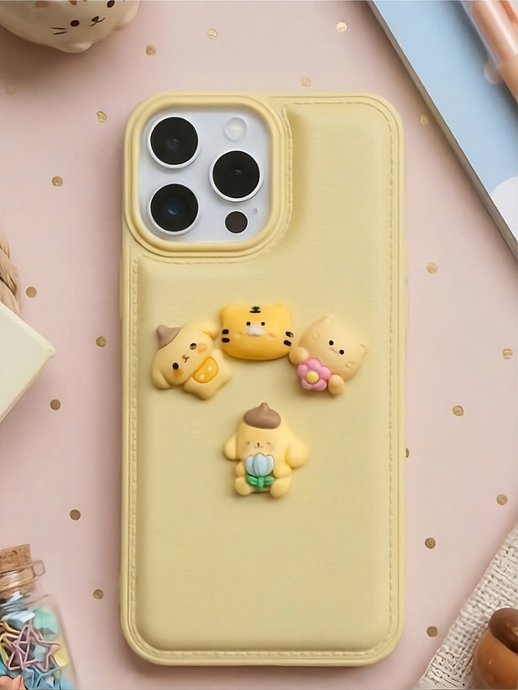 Ốp Lưng iPhone Phao Puffer Đính Charm 3D Nổi -Ốp Phao Chống Va Đập