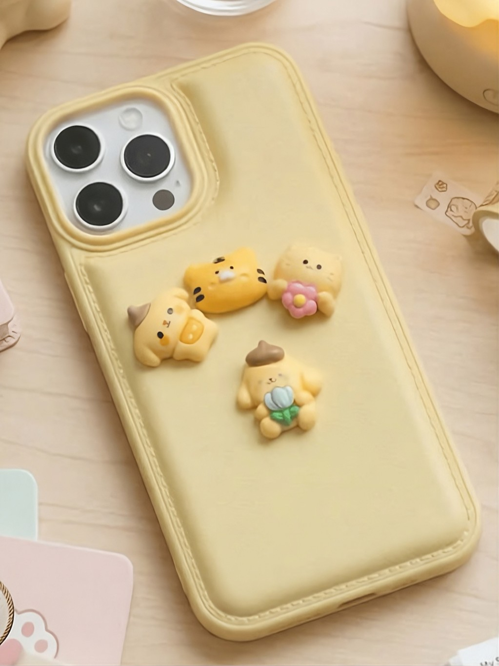 Ốp Lưng iPhone Phao Puffer Đính Charm 3D Nổi -Ốp Phao Chống Va Đập