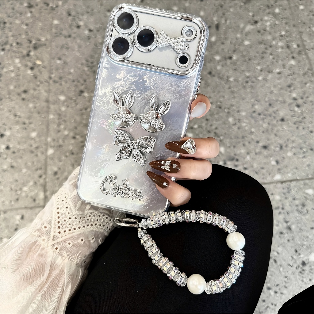 Ốp Lưng iPhone Thỏ Bạc Bling Bling - Cá Tính Luxury