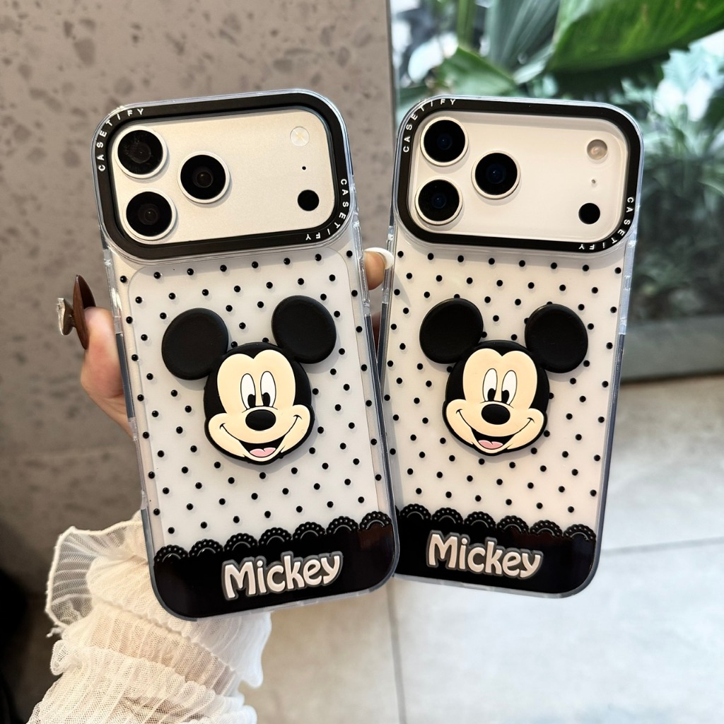 Ốp Lưng Iphone_Ốp Chấm Bi Đen Mickey