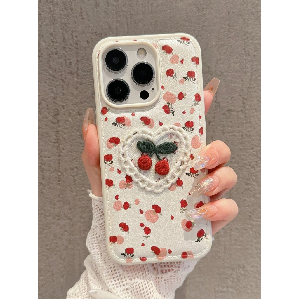 Ốp Lưng Iphone Trái Tim Cherry - Cherry Vintage Heart Xinh Yêu 😍🍒