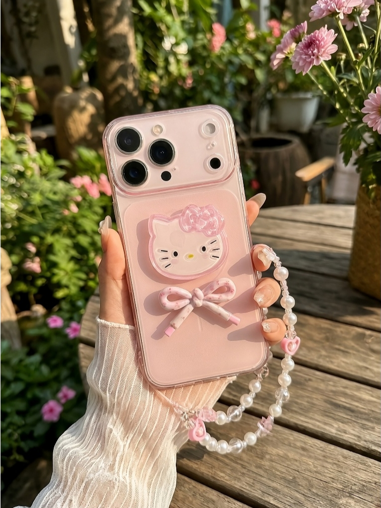 Ốp Lưng Iphone Hello Kitty Kẹo Ngọt Nơ 3D – Viền Camera Chống Sốc