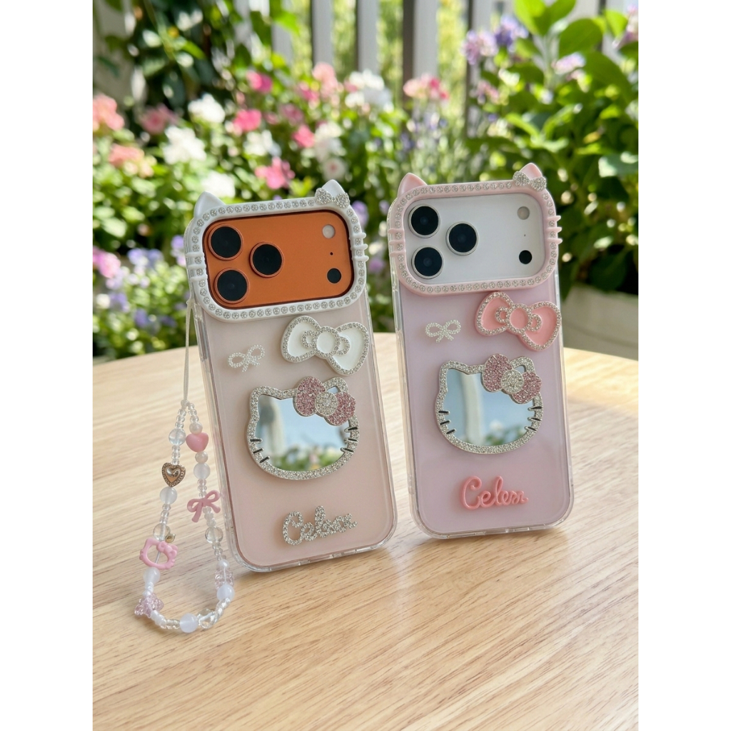 Ốp Lưng iPhone Mèo Gương Hồng