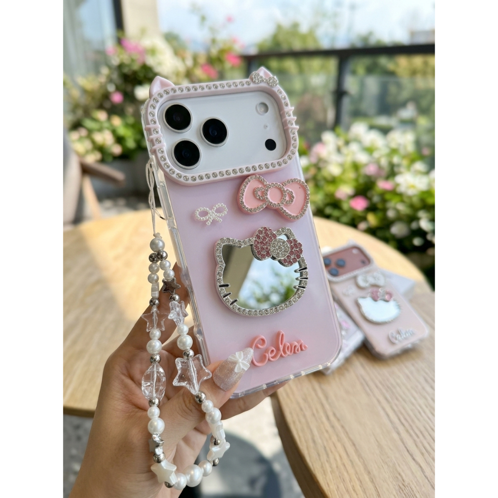 Ốp Lưng iPhone Mèo Gương Hồng