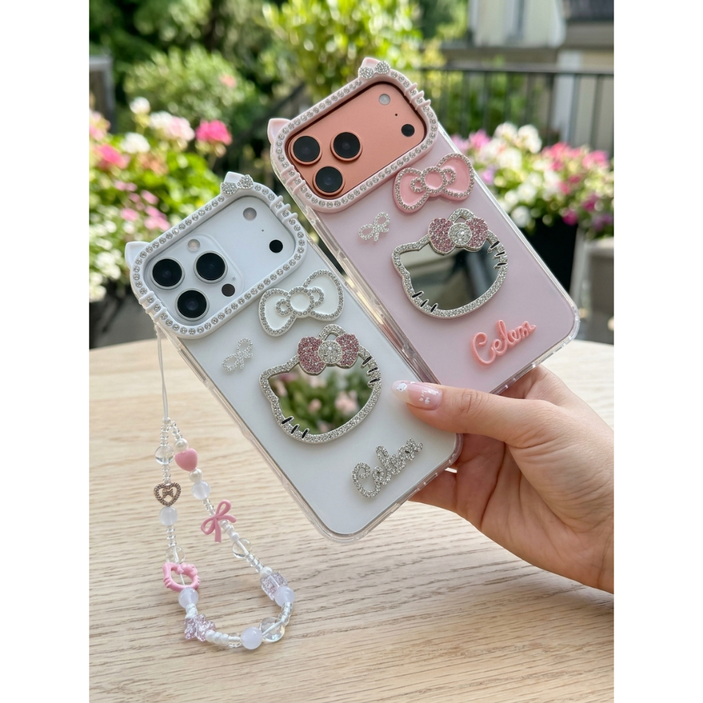 Ốp Lưng iPhone Mèo Gương Hồng