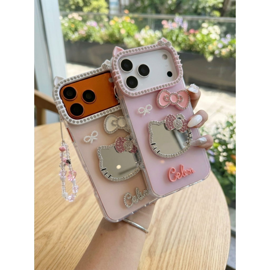 Ốp Lưng iPhone Mèo Gương Hồng