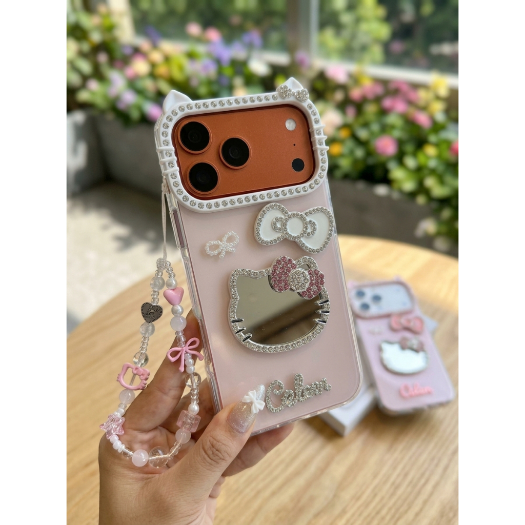 Ốp Lưng iPhone Mèo Gương Hồng