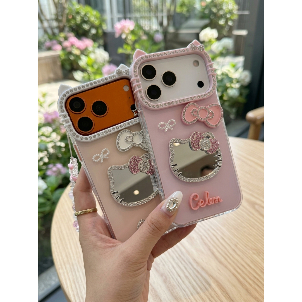 Ốp Lưng iPhone Mèo Gương Hồng