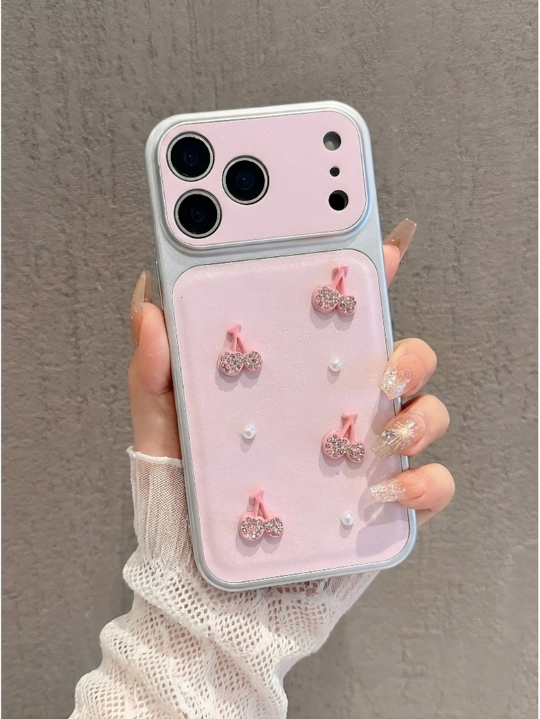 Ốp Lưng iPhone Đính Đá Cherry Lấp Lánh