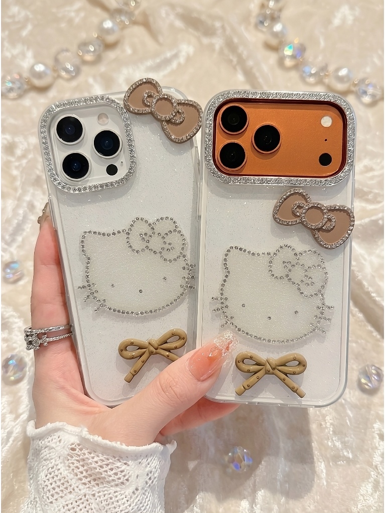 ỐP LƯNG IPHONE HELLO KITTY ĐÍNH ĐÁ PHA LÊ - PHONG CÁCH COQUETTE SANG CHẢNH