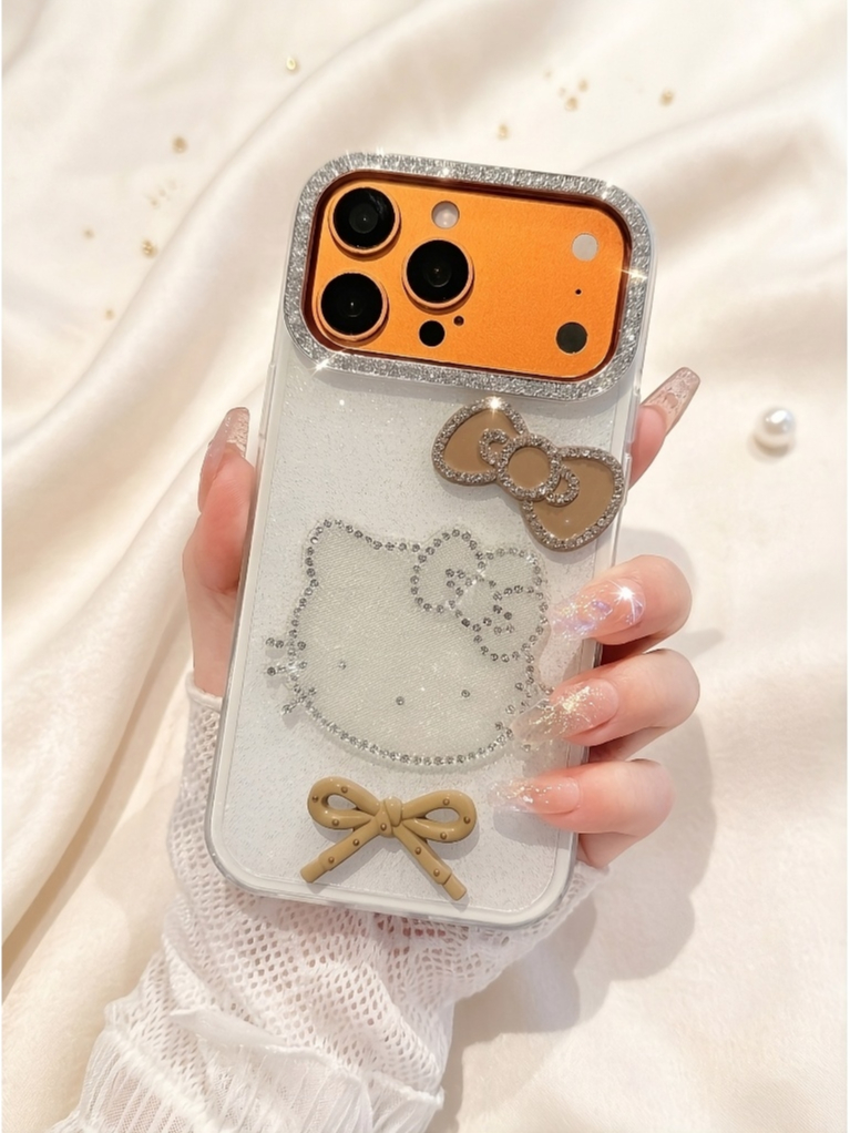 ỐP LƯNG IPHONE HELLO KITTY ĐÍNH ĐÁ PHA LÊ - PHONG CÁCH COQUETTE SANG CHẢNH