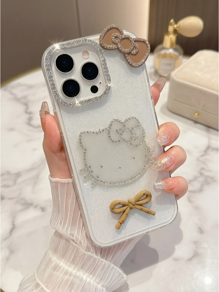 ỐP LƯNG IPHONE HELLO KITTY ĐÍNH ĐÁ PHA LÊ - PHONG CÁCH COQUETTE SANG CHẢNH