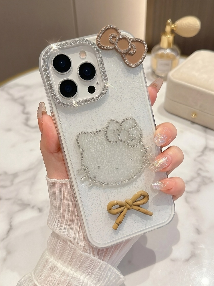 ỐP LƯNG IPHONE HELLO KITTY ĐÍNH ĐÁ PHA LÊ - PHONG CÁCH COQUETTE SANG CHẢNH