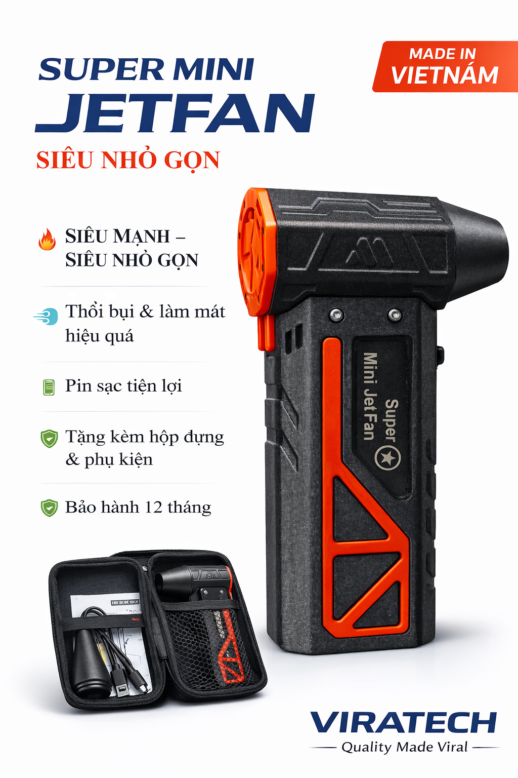 Máy thổi phản lực Meka Jetfan-S Đen lấp lánh