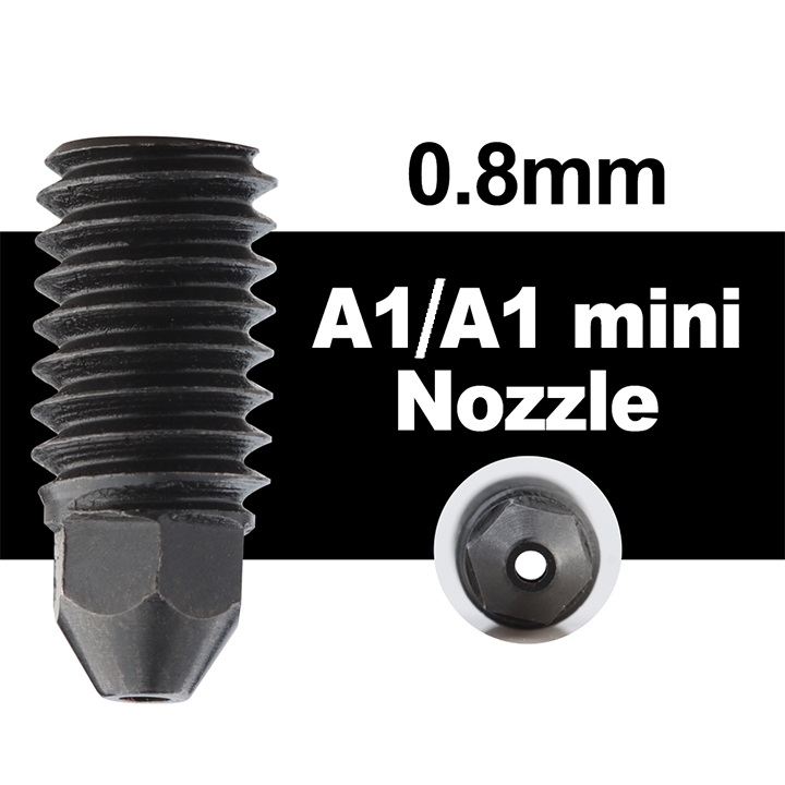 Vòi phun 0.8 bộ phận của máy in 3D A1, chất liệu thép không gỉ, mới 100%