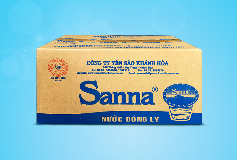 Thùng nước uống Sanna đóng ly 250ml
