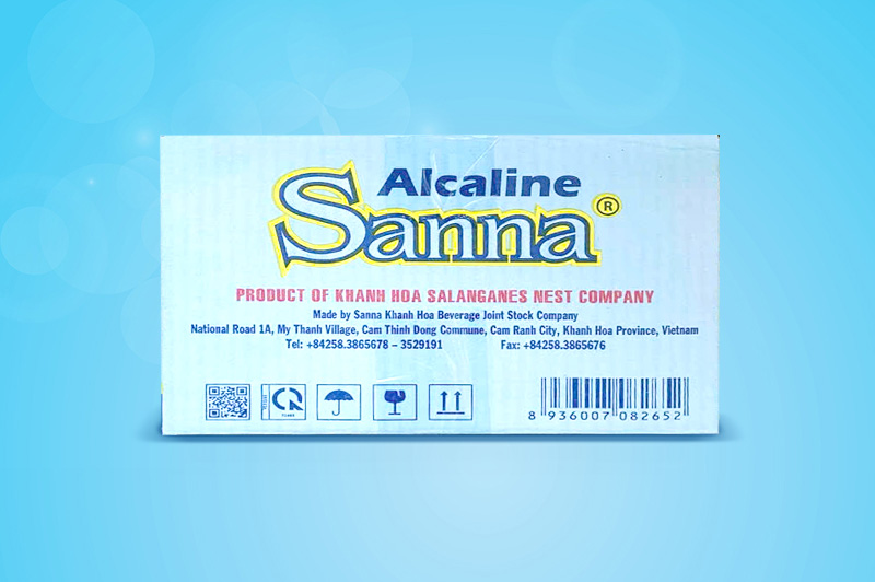 Nước uống Ion kiềm Sanna đóng lon thùng 24 lon