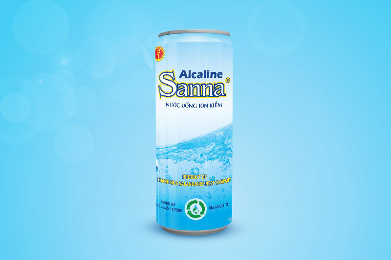 Nước uống Ion kiềm Sanna đóng lon