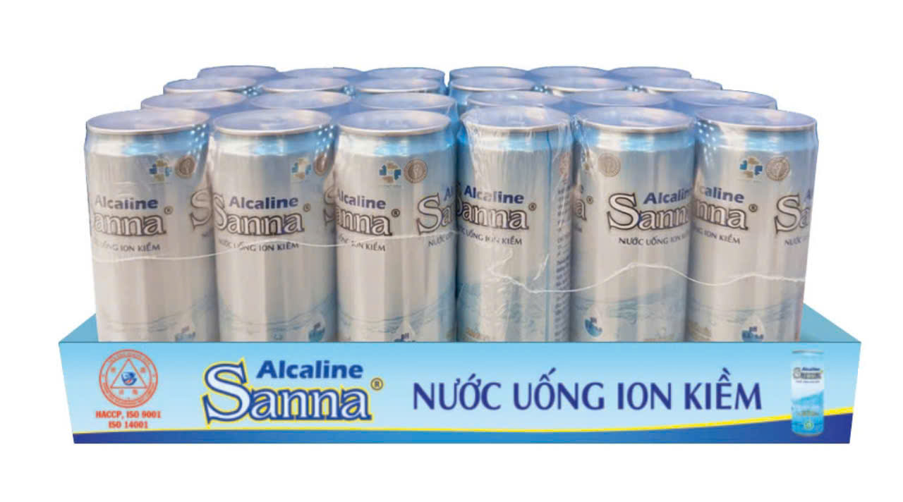 Nước Ion kiềm Sanna Alcaline – Block lon