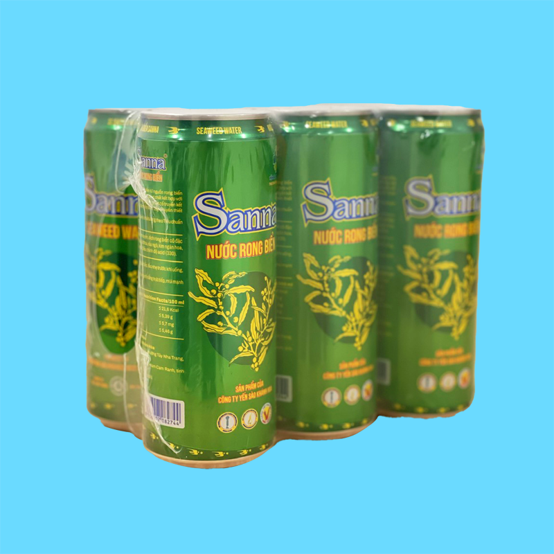 KM Nước Rong biển Sanna đóng lon 320ml Block 6 lon