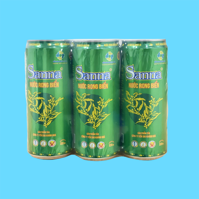 Nước Rong biển Sanna đóng lon 320ml Block 6 lon