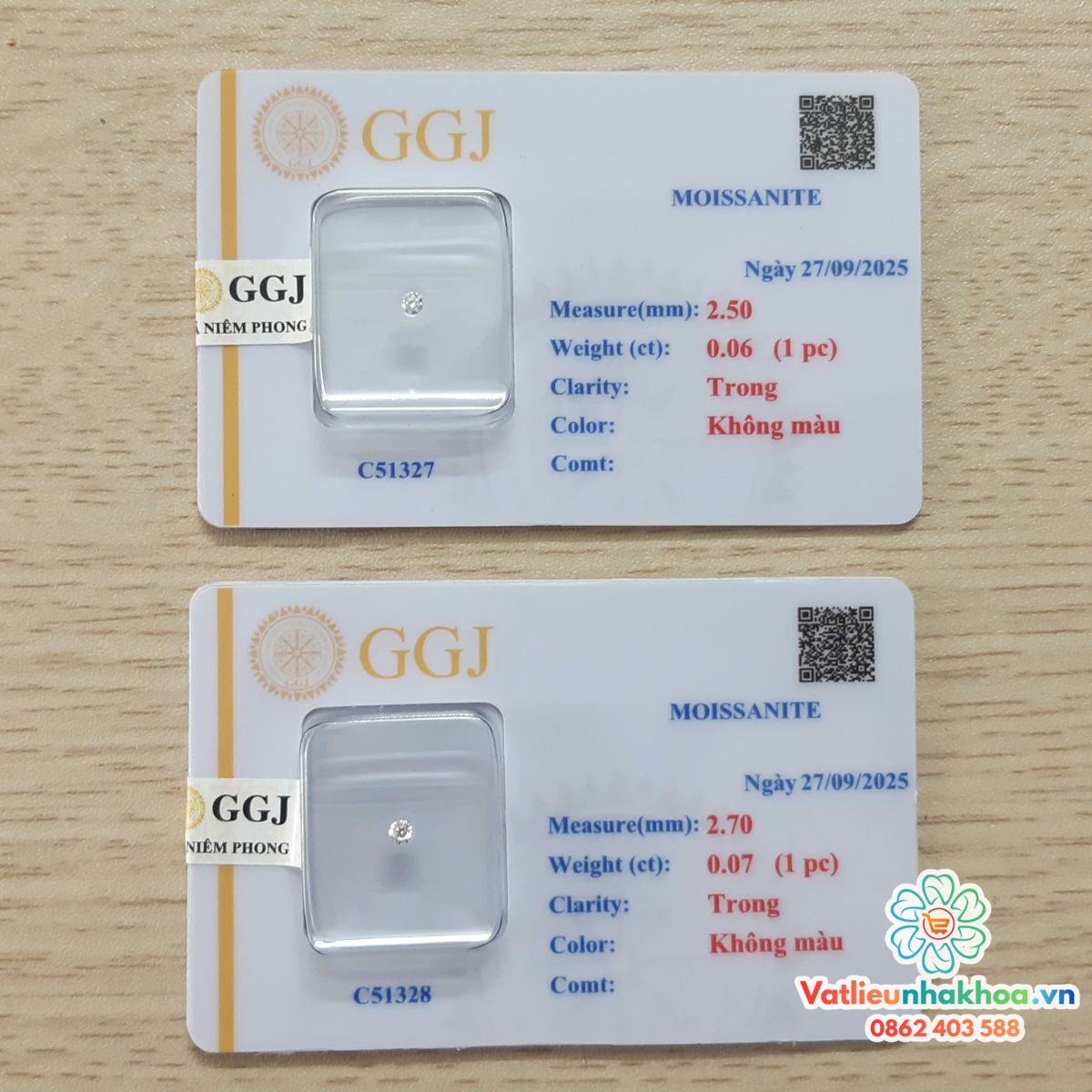 Đá gắn Răng - Kim Cương Nhân Tạo Mỹ (Vỉ 1 viên)