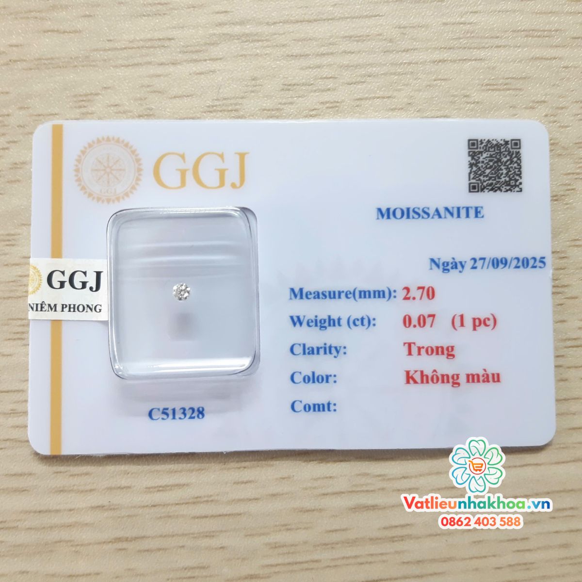 Đá gắn Răng - Kim Cương Nhân Tạo Mỹ (Vỉ 1 viên)