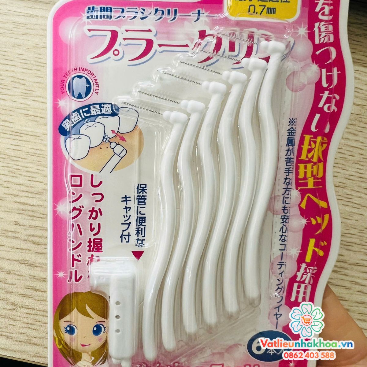 Bàn Chải Kẽ Răng Dr.Polir Vỉ 6 Cây Nhật Bản Chuyên Dùng Cho Người Chỉnh Nha Niềng Răng