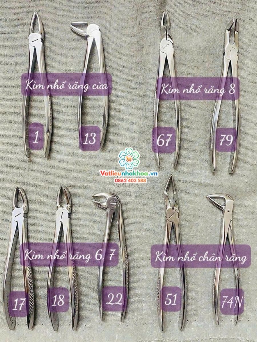 Bộ Kìm nhổ răng người lớn 9 chi tiết - Pakistan