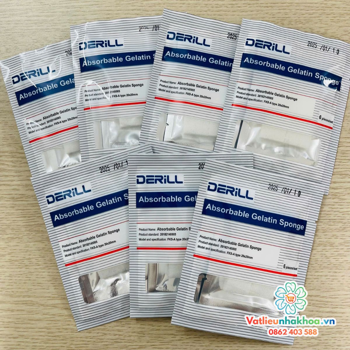 Bông xốp cầm máu Spongel (Hộp 10 gói)