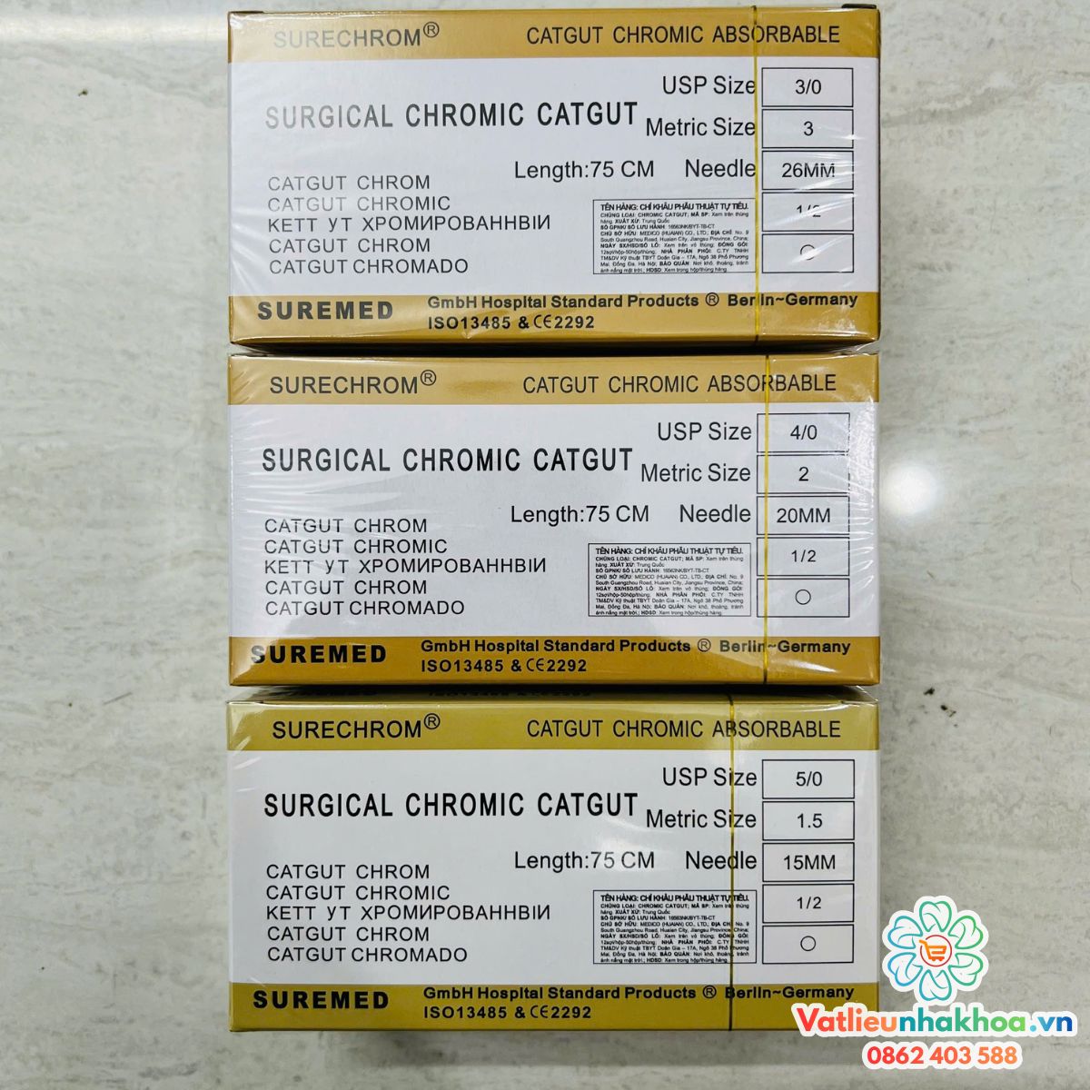 Chỉ khâu phẫu thuật tự tiêu Surgical Chromic Catgut - SUREMED