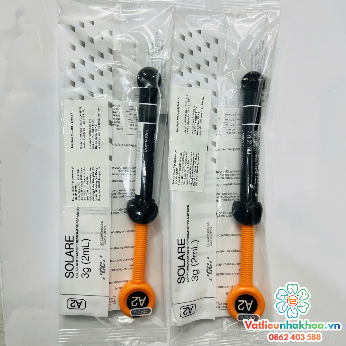 Composite đặc trám răng Solare màu cam GC Nhật bản
