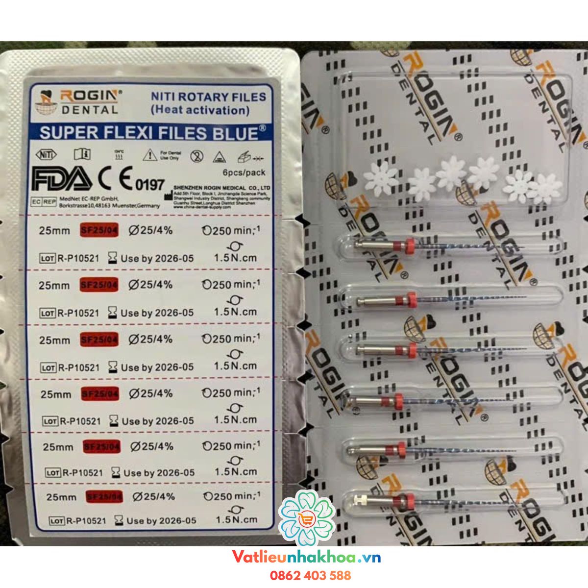 File máy nội nha ROGIN (vỉ 6 cây) (MUA 10 TẶNG 3)