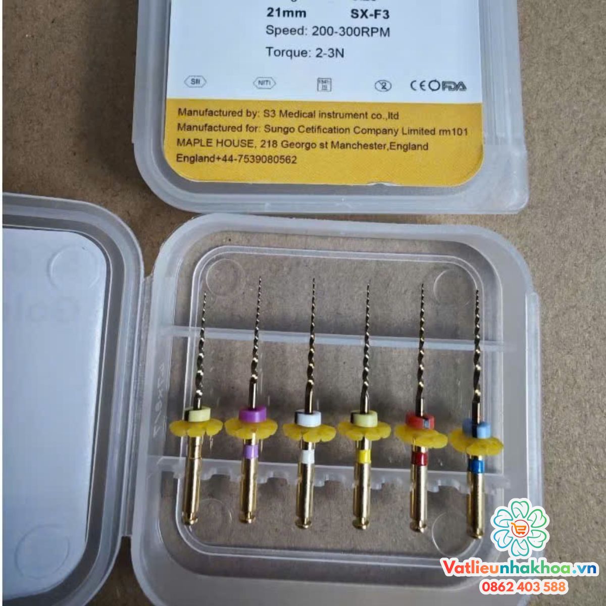 File máy nội nha - File máy dẻo kháng gãy S3 Gold (MUA 10 TẶNG 1)