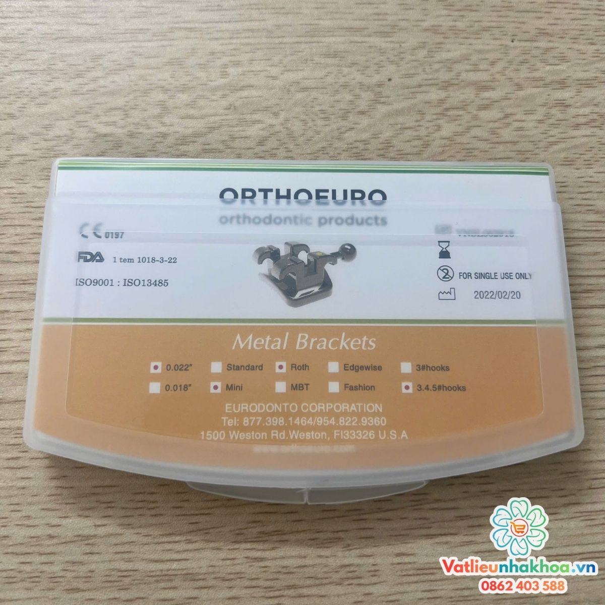 Mắc cài kim loại OrthoEuro (MUA 4 TẶNG 1)