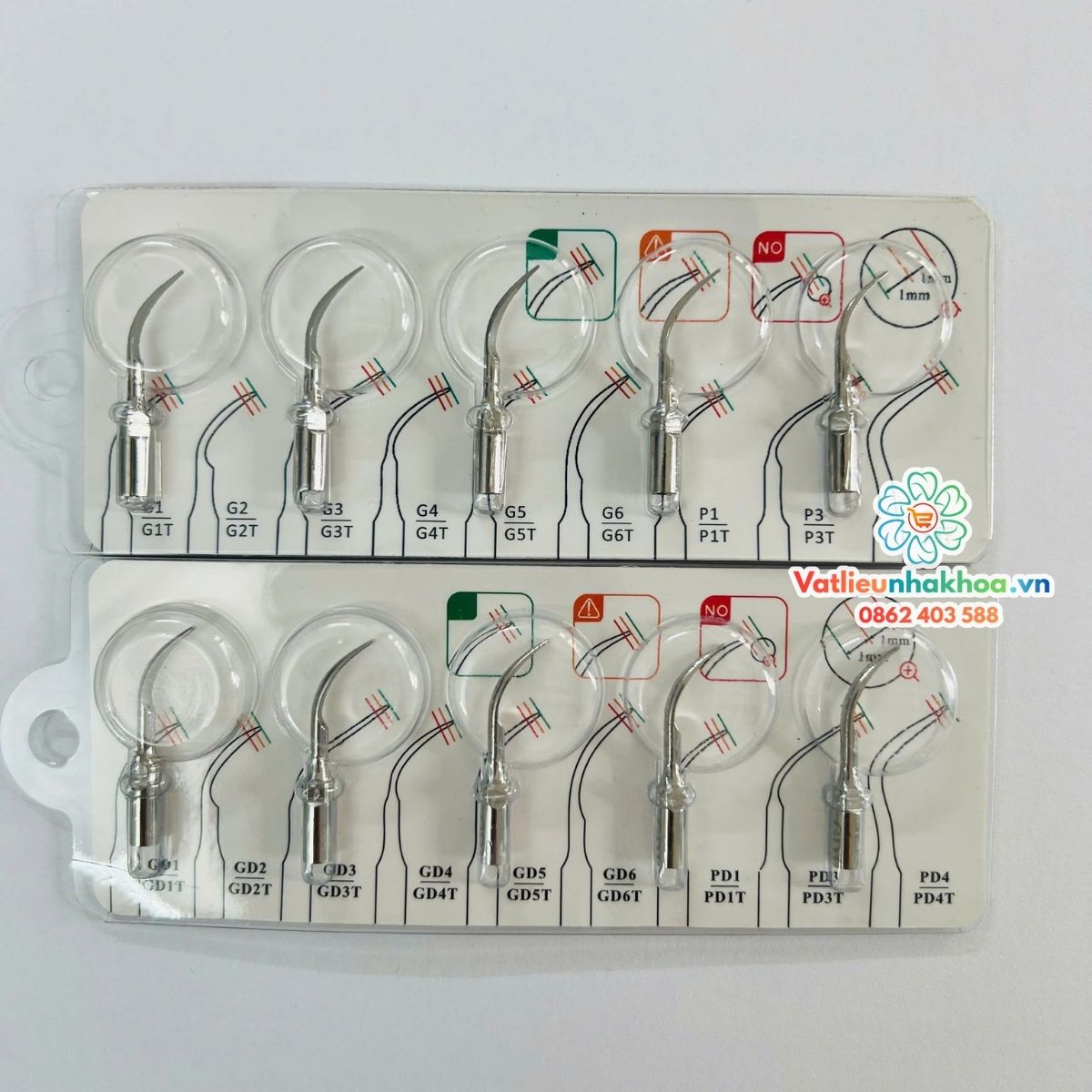 Mũi Lấy Cao Vỉ 5 Mũi Răng Gắn Vào Máy Lấy Cao Woodpecker, B5, B6, DTE