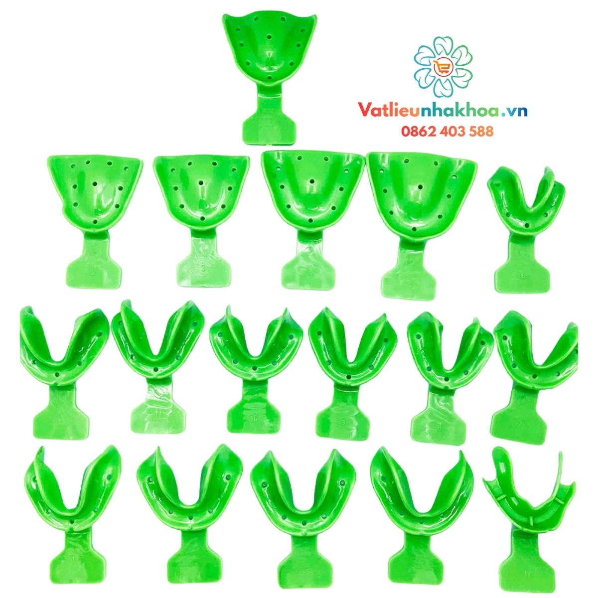 Bộ thìa lấy dấu hàm tháo lắp 17 chi tiết/ 18 chi tiết