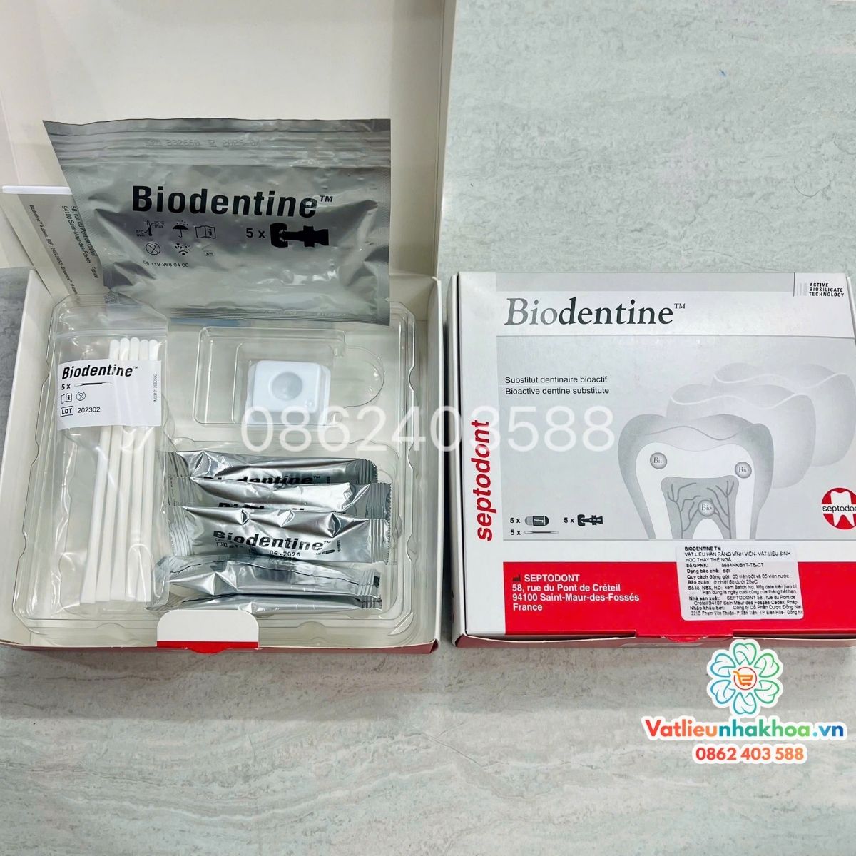 Vật liệu sinh học thay thế ngà Biodentine™ Septodont (Hộp 5 con)